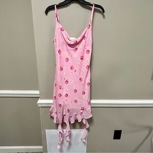 4 Hearts 💞 Sz L Pink Floral Sundress Roses 🌹 NWT